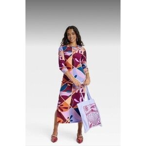 Latino Heritage Long Sleeve‎ Midi Dress  Geometric Print, Bodycon, Casual